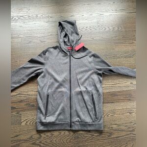 Hugo Boss Gray Jersey Knit Full Zip Hooded Men’s Jacket Size XXL NWT